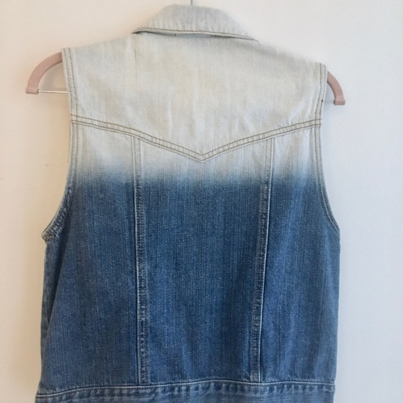 Forever 21 Vintage Retro Americana Festival Style Ombre Gradient Denim Vest - Picture 3 of 4